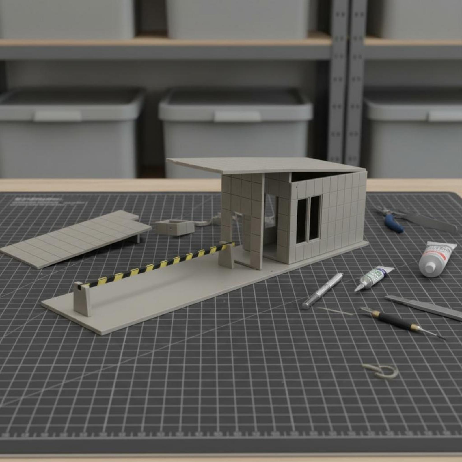 Model Kit Glue - Модель охранной будки без клея, несобранный